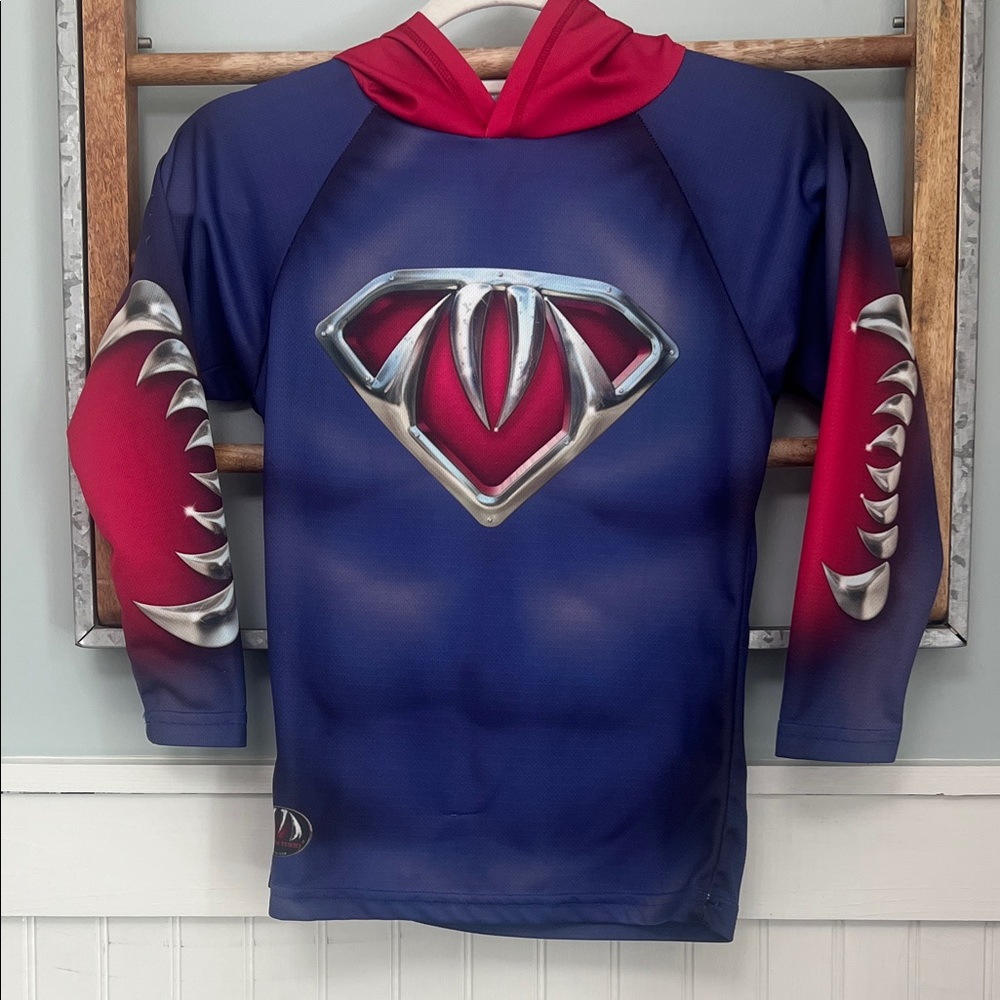 Boys, mouthman performance, long sleeve shirt, size 8 mouth on sleeves